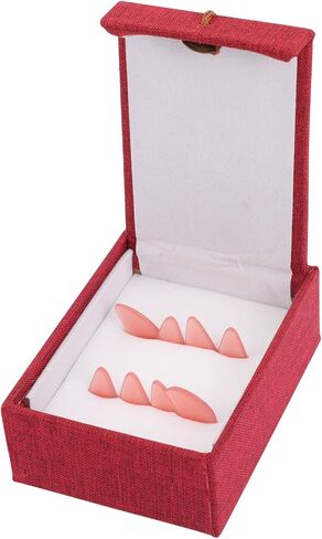 TOYANDONA Professional Large Red Guzheng Playing Finger Picks Protective Crystal Nail Covers for Adults Guzheng Finger Nail Pick Protectors with Full Fingertip Coverage for Performance in Saudi Arabia