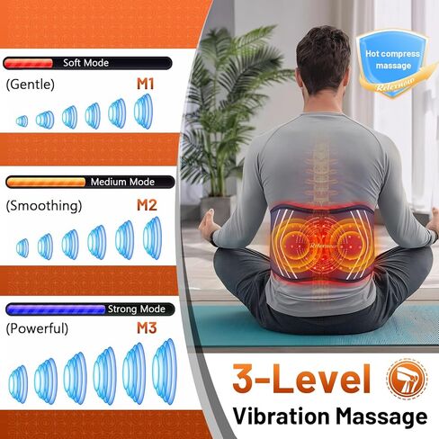 Red Light Therapy Belt for Body, Cordless Infrared Light Therapy Wrap with Vibration 660nm 850nm, Heating Light Therapy Wrap Belt for Back Shoulder Waist Muscle in Kuwait