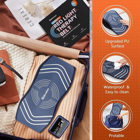 Red Light Therapy Belt for Body, Cordless Infrared Light Therapy Wrap with Vibration 660nm 850nm, Heating Light Therapy Wrap Belt for Back Shoulder Waist Muscle in Kuwait