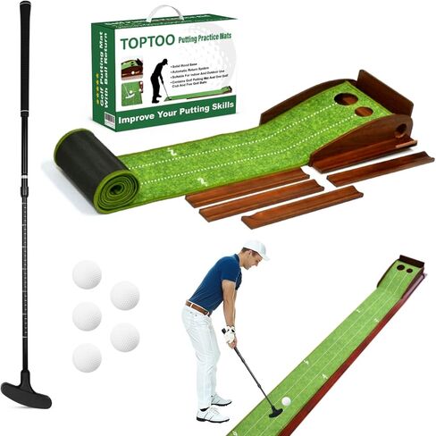 غولف وضع حصيرة مع عودة الكرة ، وممارسة الجولف وضع المساعدات التدريبية الخضراء للداخلية ، والخارجية في المنزل ، والمكتب ، والفناء الخلفي مع المضرب ، و 5 كرات 9.84 قدم in Kuwait