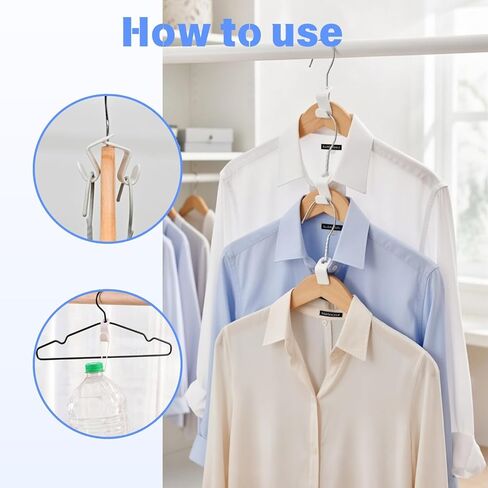 100 Pcs Hanger Hooks Space Saver, Heavy Duty Hanger Connector Hooks, Cascading Hanger Extender for Closet Storage Organization, White Hanger Extender Hooks for Clothes Coats Pants in Saudi Arabia
