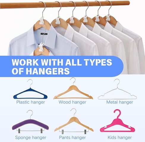 100 Pcs Hanger Hooks Space Saver, Heavy Duty Hanger Connector Hooks, Cascading Hanger Extender for Closet Storage Organization, White Hanger Extender Hooks for Clothes Coats Pants in Saudi Arabia