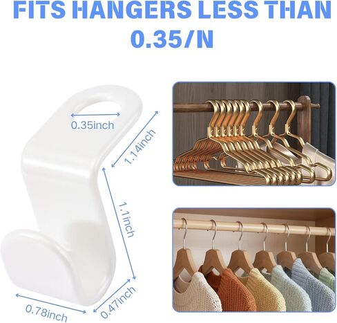 100 Pcs Hanger Hooks Space Saver, Heavy Duty Hanger Connector Hooks, Cascading Hanger Extender for Closet Storage Organization, White Hanger Extender Hooks for Clothes Coats Pants in Saudi Arabia