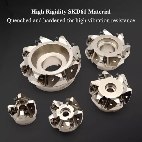 2 قطعة مطحنة الوجه 1.6 بوصة × 5 بوصة × 2-1/2 بوصة قاطعة طحن التغذية السريعة 90 درجة قاطعة الطحن السطحية 8 مزامير للقطع الثقيل in Kuwait