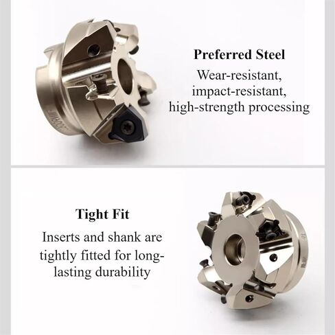 2 قطعة مطحنة الوجه 1.6 بوصة × 5 بوصة × 2-1/2 بوصة قاطعة طحن التغذية السريعة 90 درجة قاطعة الطحن السطحية 8 مزامير للقطع الثقيل in Kuwait