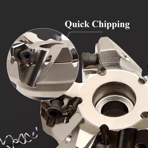 2 قطعة مطحنة الوجه 1-1/4 بوصة × 4 بوصة × 2 بوصة قاطعة طحن التغذية السريعة 90 درجة قاطعة الطحن السطحية 7 مزامير للقطع الثقيل in Kuwait