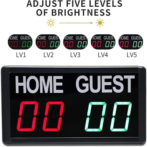 LED Football Replacement Board 4-Digit Led Scoreboard,1.8-inch Score Board,with Remote Control,5-Speed Brightness Adjustable,Wall Mounted Installation Portable Replacement Plate in Kuwait