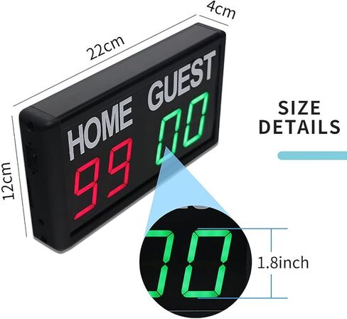 LED Football Replacement Board 4-Digit Led Scoreboard,1.8-inch Score Board,with Remote Control,5-Speed Brightness Adjustable,Wall Mounted Installation Portable Replacement Plate in Kuwait