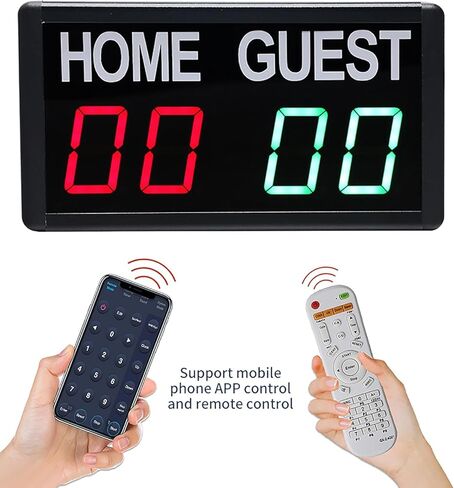 LED Football Replacement Board 4-Digit Led Scoreboard,1.8-inch Score Board,with Remote Control,5-Speed Brightness Adjustable,Wall Mounted Installation Portable Replacement Plate in Kuwait