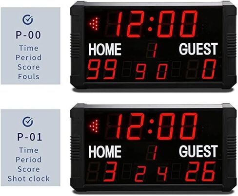 hinhoo LED Basketball Scoreboard & Timer with Remote Control, 14s/24s Shot Portable Tabletop Scoreboard in Kuwait