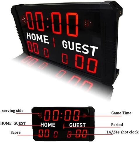 hinhoo LED Basketball Scoreboard & Timer with Remote Control, 14s/24s Shot Portable Tabletop Scoreboard in Kuwait