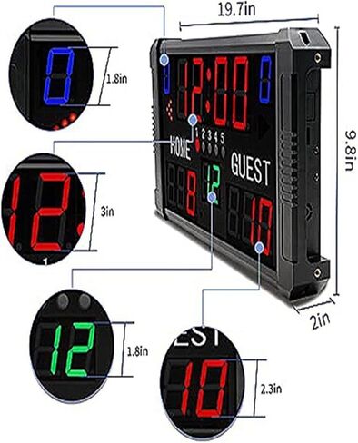 LED Portable Desktop Scoreboard, Professional Outdoor 14 Digit Multi Sport Electronic Digital Basketball Scoreboard,Suit a in Kuwait