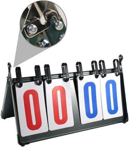 Scoreboard 4-Digit Score Flipper, Sports Table Top Scoreboards Flip Score Board for Football Volleyball Basketball Scoreboards & Timers in Kuwait