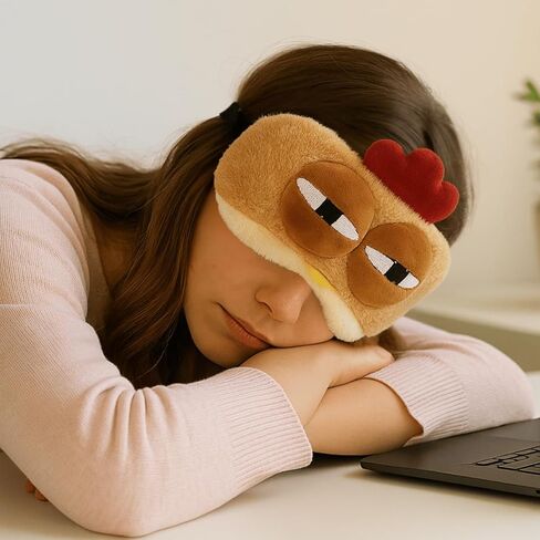 Funny Sleep Mask – Cute Lazy Chicken Chick Plush Blindfold, Soft Sleeping Eye Cover for Travel, Napping, Party Gift, Novelty Eye Mask for Adults Kids in Saudi Arabia