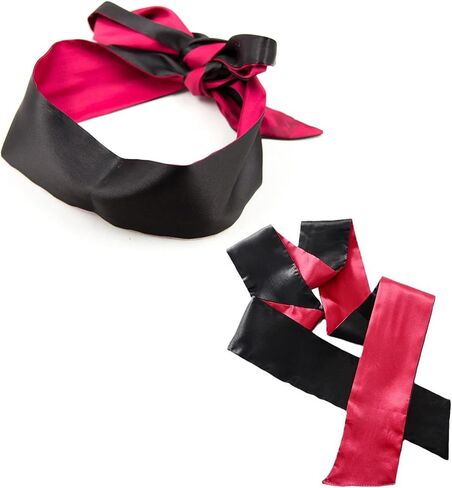 2 Pieces of Satin Sleep Eye Masks satins Sleep Facial Masks Silk Female Eye mask, Suitable for Sleep Soft Satin Eye mask, Comfortable and Adjustable, Suitable for Valentine's Day Gift (Dark red) in Saudi Arabia