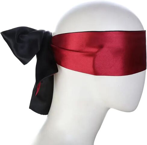 2 Pieces of Satin Sleep Eye Masks satins Sleep Facial Masks Silk Female Eye mask, Suitable for Sleep Soft Satin Eye mask, Comfortable and Adjustable, Suitable for Valentine's Day Gift (Dark red) in Saudi Arabia