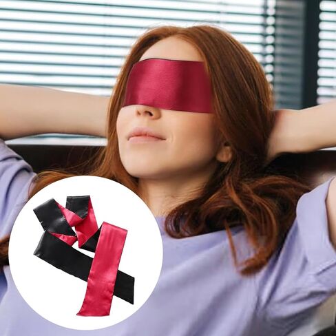 2 Pieces of Satin Sleep Eye Masks satins Sleep Facial Masks Silk Female Eye mask, Suitable for Sleep Soft Satin Eye mask, Comfortable and Adjustable, Suitable for Valentine's Day Gift (Dark red) in Saudi Arabia