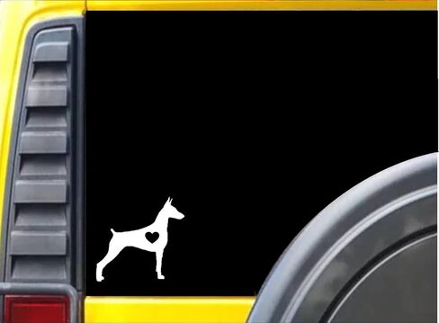 Doberman Little Heart L402 Sticker 6 inch Pinscher Dog Decal in Saudi Arabia