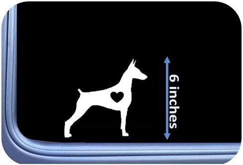 Doberman Little Heart L402 Sticker 6 inch Pinscher Dog Decal in Saudi Arabia
