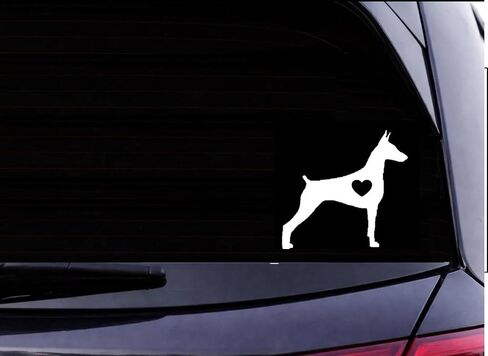 Doberman Little Heart L402 Sticker 6 inch Pinscher Dog Decal in Saudi Arabia