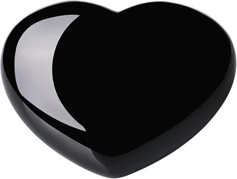 Heart Stones Healing Crystals Gift 45mm Black Obsidian Natural Reiki Polished Love Gemstone Palm Worry Stone Heart Shaped Rocks Meditation in Saudi Arabia