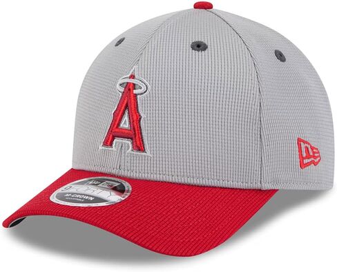 New Era LA Los Angeles Angels 9FORTY M-Crown 2025 Batting Practice Snapback Cap, Adjustable Hat Grey Red in Saudi Arabia