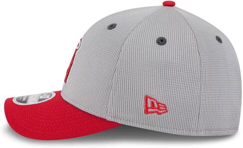 New Era LA Los Angeles Angels 9FORTY M-Crown 2025 Batting Practice Snapback Cap, Adjustable Hat Grey Red in Saudi Arabia