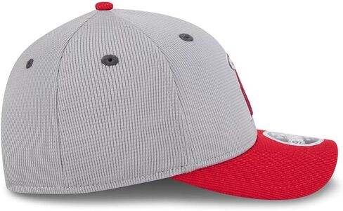 New Era LA Los Angeles Angels 9FORTY M-Crown 2025 Batting Practice Snapback Cap, Adjustable Hat Grey Red in Saudi Arabia
