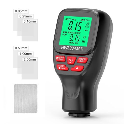 Thickness Industrial, 0-2000UM Paint Thickness, LCD Coating Thickness Meter, 3 Probe Modes, 3 Units Switching, for Steel, Metals, Plastic, Glass, PVC in Saudi Arabia