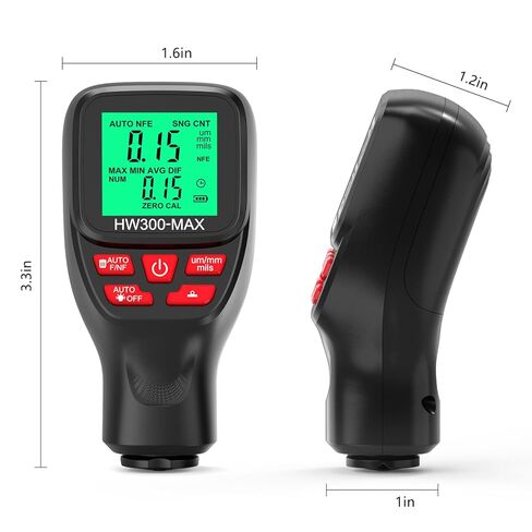 Thickness Industrial, 0-2000UM Paint Thickness, LCD Coating Thickness Meter, 3 Probe Modes, 3 Units Switching, for Steel, Metals, Plastic, Glass, PVC in Saudi Arabia