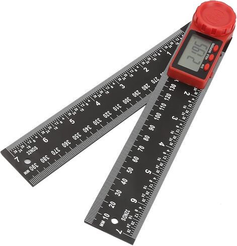 مقياس زاوية رقمي من الفولاذ المقاوم للصدأ Acouto 360 درجة - أداة منقلة مقياس الزوايا الإلكترونية لفحص الزوايا وكشفها واختبارها (200 مم) in Kuwait