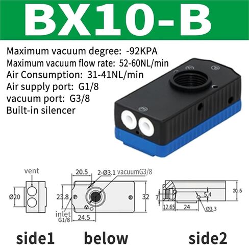 BM/BX Vacuum Generator BM05-B BM10/20/30-B/C BX10/30-B/C Pneumatic Large Flow Suction 1Pcs(BX10-B) in Saudi Arabia