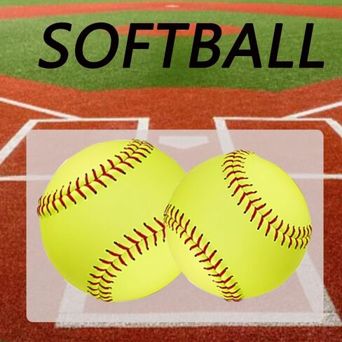LOOEEL 11" & 12" Training Softballs,Official Size and Weight Practice Softball,Leather Covered Fast Pitch Practice & Training Balls for Ball Sports Softballs for Games.-Yellow in Saudi Arabia