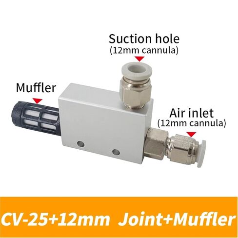 Pneumaitc Vacuum Generator CV-10HS 15HS 20HS 25HS 30HS High Negative Air Exhaust Ejector 1Pcs(CV-25HS-12mm) in Saudi Arabia