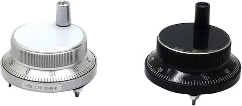 60mm CNC Pulser Electronic Handwheel 5V 12V 24V 4 6 pin Pulse 25 100 Manual Generator Rotary Encoder(A-Silvery aluminum,24V-4 Pin-100 Pulser) in Saudi Arabia