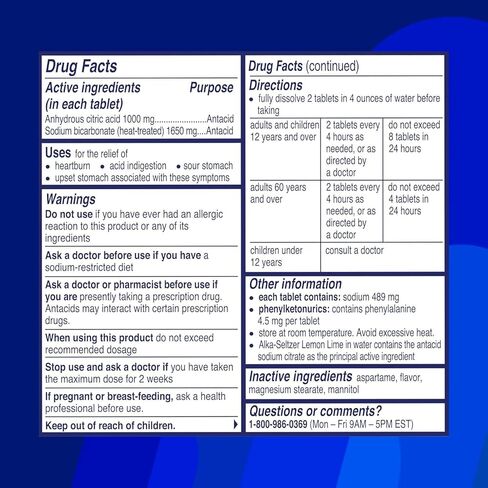 ألكا سيلتزر لتخفيف حرقة المعدة 36 قرصًا فوارًا، ليمون الليمون، 36 قرصًا (عبوة من 4 قطع) in Kuwait