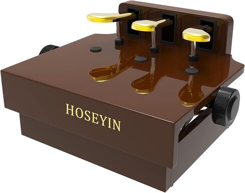 مقعد تمديد دواسة البيانو الخشبي قابل للتعديل للأطفال، دواسة قدم البيانو قابلة للتعديل، تصميم مع 3 دواسات (أسود ساطع) in Kuwait