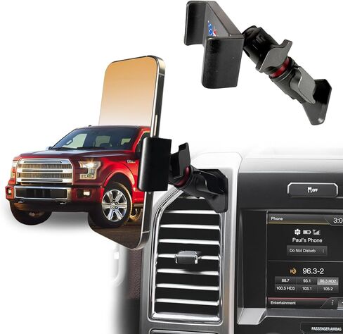 F150 Vent Phone Mount for Ford F150 2021-2026,F250/F350 2023-2026,F150 Lightning 2022-2026 Accessories|Aluminum Telescopic Air Vent Holder | Thick Case Friendly for iPhone 16/15 Pro Max, Galaxy S24 in Kuwait