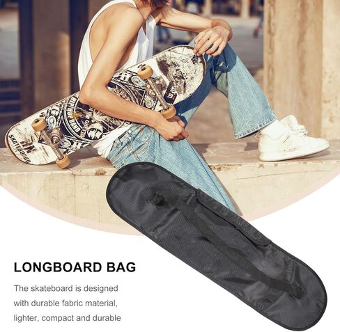 Toddmomy حقيبة ظهر لوح التزلج Longboard حقيبة تخزين الكتف حقيبة حمل سوداء متعددة الوظائف حقيبة ظهر لوح التزلج للسفر والتزلج in Saudi Arabia