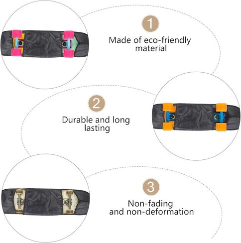Toddmomy حقيبة ظهر لوح التزلج Longboard حقيبة تخزين الكتف حقيبة حمل سوداء متعددة الوظائف حقيبة ظهر لوح التزلج للسفر والتزلج in Saudi Arabia