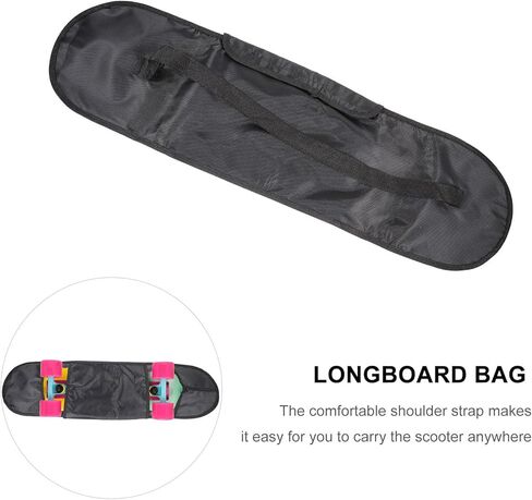 Toddmomy حقيبة ظهر لوح التزلج Longboard حقيبة تخزين الكتف حقيبة حمل سوداء متعددة الوظائف حقيبة ظهر لوح التزلج للسفر والتزلج in Saudi Arabia