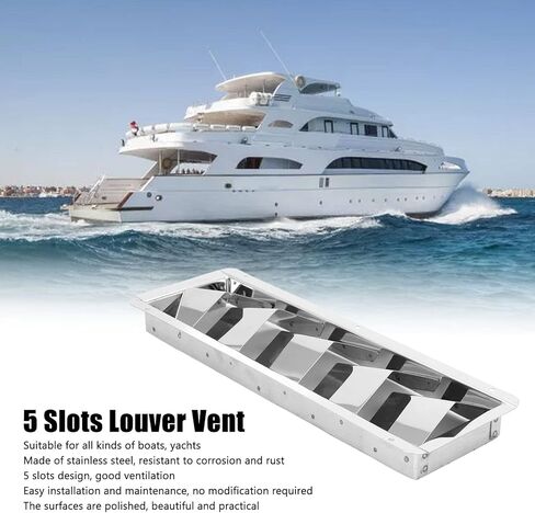 5 Slots Boat Louvered Vent, Boat Louvered Vent Stainless Steel Anti Corrosive Corrode Resistants Marine Vent for Yachts in Kuwait