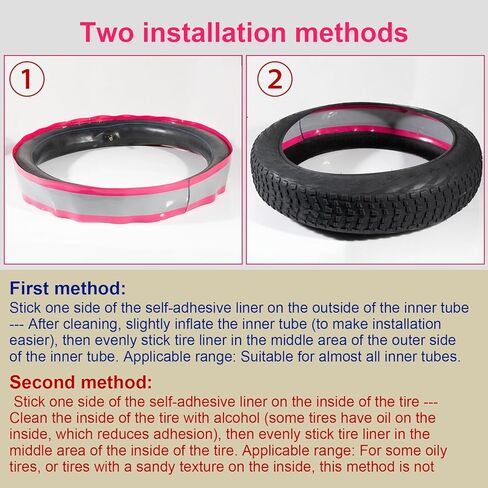 بطانة إطار الدراجة ذاتية اللصق، دراجة جبلية/طريق، واقي مسطح للثقب، حماية مضادة للثقب لـ 16 20 24 26 27.5 29 x1.75/1.95/2.125/2.4/3/4/5 MTB ebike 700c إطار سميك in Kuwait