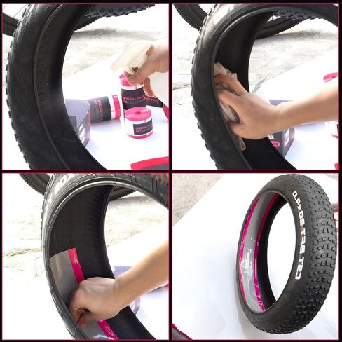 بطانة إطار الدراجة ذاتية اللصق، دراجة جبلية/طريق، واقي مسطح للثقب، حماية مضادة للثقب لـ 16 20 24 26 27.5 29 x1.75/1.95/2.125/2.4/3/4/5 MTB ebike 700c إطار سميك in Kuwait