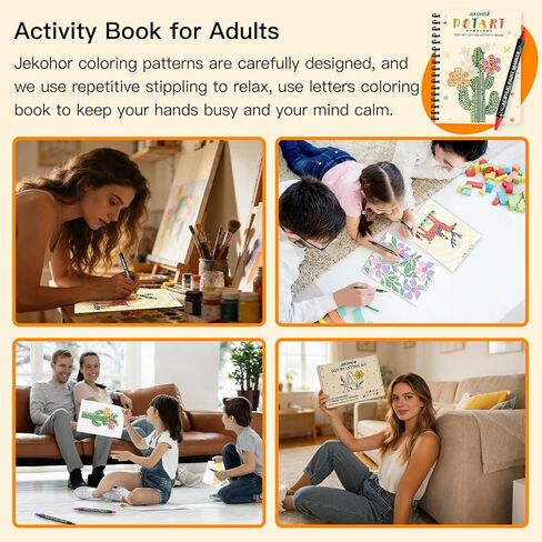 كتاب تلوين للبالغين مع 30 نمطًا للاسترخاء وتخفيف التوتر - تأملات فنية بنقطة تلو الأخرى، كتب تلوين بأحرف منقطة للبالغين والنساء والمراهقين وكبار السن in Kuwait