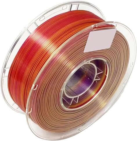 Silk Tri-Color PLA Filament 1.75mm 200g, Triple Color Silk PLA Filament, Silk Rainbow PLA Filament, Neatly Wound, 3 in 1 Multi Color Filament +/-0.02mm,Orange/Blue/Green in Saudi Arabia