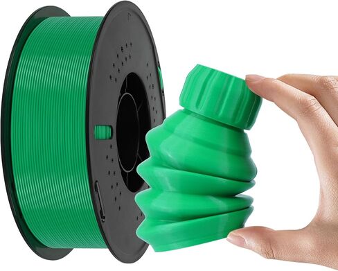 Kingroon Green TPU Filament 1.75mm، 95A مرن TPU خيوط طابعة ثلاثية الأبعاد، خيوط خالية من الانسداد 1 كجم بكرة (2.2 رطل)، دقة +/- 0.03 مم، أخضر in Kuwait