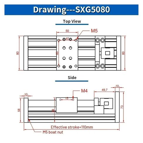 SFU1610 Linear Guide Double-Track Slide Ball Screw Platform XYZ axis Maximum Load 80KG(Stroke 300mm) in Saudi Arabia