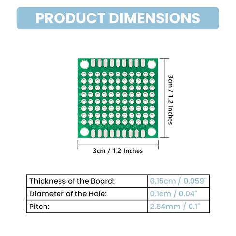 24 قطعة من دوائر لوحات PCB مقاس 1.2 × 1.2 بوصة، نموذج أولي من جانب واحد للحام والمشروعات الإلكترونية، بديل لوح التجارب القابل للحام in Kuwait