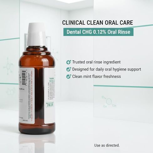 العلامة التجارية Luminous Care House CHG 0.12% شطف الفم - غسول الفم بنكهة النعناع - زجاجة 16 أونصة - شطف يومي لتجديد الفم - غسول الفم التجميلي لنفس نظيف ومنعش in Kuwait